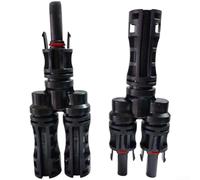 Conector solar en T, distribuidor en T, 1500 V, 60 A, fotovoltaico, divisor en Y, IP67, resistente al agua, para balcones, conexión de cable PV, color negro