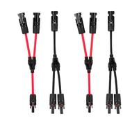 Conector solar Y distribuidor 2 pares 10AWG adaptador paralelo para paneles | MC4 compatible | 1000 V CC 30 A | contactos de cobre estañado | resistente a los rayos UV y a la intemperie | montaje sin