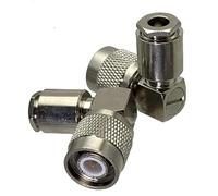 Conector TNC macho, abrazadera RG58 RG142 LMR195 RG400, terminales de cable de ángulo recto, latón, 1 Uds.