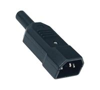 Conector tripolar macho 10A 250V: ideal para conexiones eléctricas seguras en entornos domésticos e industriales.