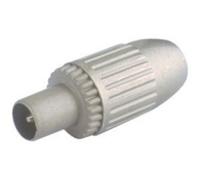 Conector tv de antena coaxial hembra blindado electro dh. color metál
