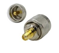 Conector UHF a SMA SO239 PL259, conector macho, hembra, brida de 4 orificios, adaptador RF recto latón for radio CB/walkie-talkie(Dark Grey)