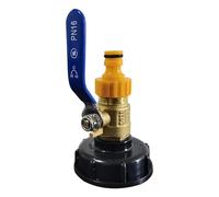 Conector Universal de válvula de cobre de 3/4 pulgadas, tetina IBC S60 x 6, adaptador de tanque de agua, cubierta adaptadora, Juego de 3 piezas, salida de cubo de riego de jardín(Orange)