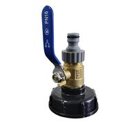 Conector Universal de válvula de cobre de 3/4 pulgadas, tetina IBC S60 x 6, adaptador de tanque de agua, cubierta adaptadora, Juego de 3 piezas, salida de cubo de riego de jardín(Gray)