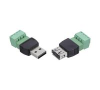 Conector USB 2.0 Tipo a Macho-hembra a Tornillo de 4 Pines sin Soldadura | Estructura Compacta Contactos en Forma, Uso para Dispositivos Industriales y Mantenimiento de Máquinas