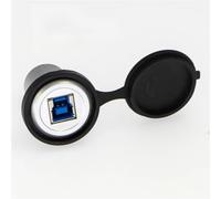 Conector USB de 22 mm, diámetro de Montaje, Metal, USB 3.0 Hembra B a Hembra A con Superficie Plateada