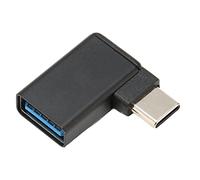 Conector USB Hembra a USB C Macho, Adaptador USB de 90 Grados a Tipo C Plug and Play Aleación de Aluminio para PC para Teléfono Celular