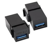 Conector USB Keystone, inserto de extensión de placa de pared USB, 2 piezas USB 3.0 hembra a hembra para hotel, apartamento, sala de estudio, dormitorio