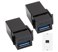 Conector USB Keystone Jack - Panel de salida USB 3.0 de 2 piezas, extensión de placa de pared USB, conector USB modular | Conector de interfaz USB modular para dormitorio, Ar