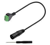 Conector XLR a terminal de tornillo de 3 pines, adaptador de 3 núcleos con 30 cm para micrófono y altavoces, conector a terminal pin