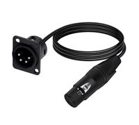 Conector XLR de 4 pines para montaje en panel, conector hembra pasante, a granel