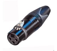 Conector XLR Femenino Neutrik De 3 Pines NC3FXX-B. Cuerpo Negro. Alta Calidad
