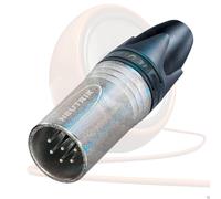 Conector XLR Macho NC6MXX De 6 Pines Neutrik. Cuerpo Plateado, Pines Plateados.