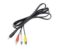 Conector y terminal de 2,5 mm mini jack auxiliar estéreo macho a 3 RCA Audio AV Video Equipos | Adaptador de componente de enchufe de cable de entrada (1,5 m)