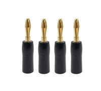 Conectores Banana antideslizantes de cobre puro chapado en oro 4mm for Cables altavoz Fever Audio sin cabezal soldadura(Black,20PCS)