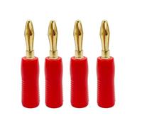 Conectores Banana antideslizantes de cobre puro chapado en oro 4mm for Cables altavoz Fever Audio sin cabezal soldadura(Red,20PCS)