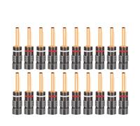 Conectores Banana de 20 Piezas, Conector de Clavija Tipo Tornillo Cerrado, Conector Banana Chapado en Oro de 24K, amplificadores receptores de y vídeo, Sistemas de Sonido
