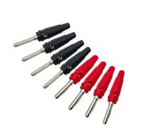 Conectores de 4mm con Conector Banana de 20 Piezas, conexión de Tornillo Conector apilable Envuelto Aislado de Alta Corriente Rojo y Negro(10 Red 10 Black)