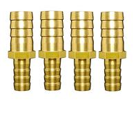 Conectores de acoplamiento, 4 piezas latón, manguera recta, montaje tubería, junta reductora púas iguales, adaptador conector acoplador cobre y gas(12mm 14mm)