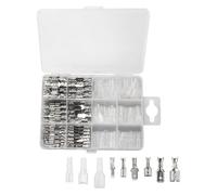 Conectores de aislamiento macho/madre, Kit surtido de terminales crimpado cable horquilla aislados (hembra/macho) 2,8/4,8/6,3 mm, multicolor(120pcs Female Sliver)