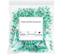 Conectores de alambre de sellado de soldadura impermeables, kit de 100 piezas para reparaciones de cableado de remolques automotrices marinos con tubo termorretráctil y anillo de soldadura (verde)