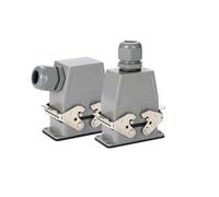 Conectores de alta resistencia, HDC HE-32 Conector alimentación industrial 16 A 500 V con capó entrada superior/lateral contacto tornillo, 1 ud(18 Core Top Entry)