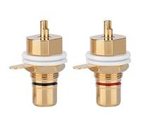 Conectores de Audio Cobre Chapado en Oro, para Montaje en Panel, Hembra Jack, Toma del Terminal, 2 Unidades