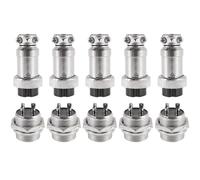 Conectores de aviación universales de 16 mm y 2 pines para montaje en panel (5 unidades)