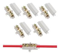 Conectores de Cable Bloque de Terminales de Latón con Tornillos Dobles, Bloque de Terminales 1000V 100A con Carcasa de ABS, Conectores de Cable para Cables de 2,5 a 16 mm², Conexión de Terminales 5pcs