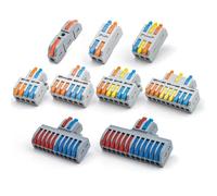 Conectores de Cable de cableado rápido, Conductores eléctricos compactos universales de 2/3 Pines, Divisor de Empalme SPL, Bloque de terminales de inserción for el hogar, 1 Unidad(D2-2M)