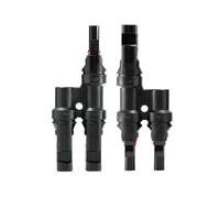 Conectores de Cable de Panel Conector fotovoltaico tipo T, conexión en paralelo, de panel solar, derivación impermeable, enchufe de conexión de celda de dos piezas(T3)