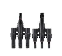 Conectores de Cable de Panel Conector fotovoltaico tipo T, conexión en paralelo, de panel solar, derivación impermeable, enchufe de conexión de celda de dos piezas(T4)