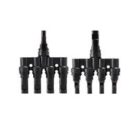 Conectores de Cable de Panel Conector fotovoltaico tipo T, conexión en paralelo, de panel solar, derivación impermeable, enchufe de conexión de celda de dos piezas(T5)