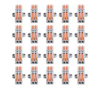 Conectores de cable de tuerca de palanca de 20 piezas, bloque de terminales de empuje compacto de 2 vías, conectores de empalme rápido para cableado eléctrico