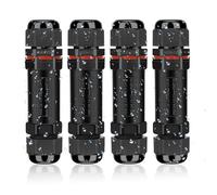 Conectores de Cable Impermeables IP68, Caja de Conexión de Cable Subterráneo de 3 Pinos para Diámetros de Cable de Ø3-12 mm, Caja de Distribución Impermeable para Exterior, 4 Piezas Negras