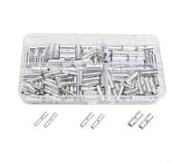 Conectores de cable no aislados 150/200/280 piezas 22 10 AWG terminales electroestañados tubulares de cobre para aplicaciones eléctricas y de maquinaria (150 piezas)