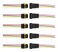 Conectores de cableado de vehículo, 5 conectores rápidos macho hembra con cables para uso automotriz, conector impermeable para coche