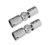 Conectores de Codo con bisagras, diseño Resistente, instalación Simple, Juntas de Acero de Esquina de Cortina Ajustables, 2 uds.(Silver,19mm)