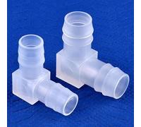 Conectores de codo de polipropileno de 4 a 20 mm, de 5 a 200 piezas, accesorios for tanque de acuario, aireador de bomba de aire, junta de pagoda(2.4x2.4mm Short,50 Pieces)