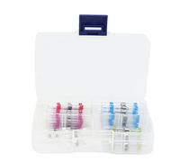 Conectores de empalme termorretráctiles, terminales de crimpado para cable eléctrico aislados e impermeables con anillo de soldadura, manguito de nailon transparente para cableado (50 piezas en caja)