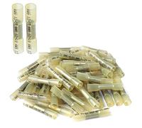 Conectores de extremo termorretráctiles, 250 piezas de 12-10 AWG aislados amarillos conectores de cable eléctrico impermeables automotrices de grado marino terminales de crimpado a tope, ideal para barcos, camiones, estéreo, amarillo