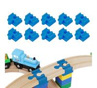 Conectores De Ferrocarril de Madera - PP 4x3,2x1,9 Cm | Conexión Ferroviaria de Vías Ferroviarias | Conjunto Dei Conectores de Vía Tren de Madera Portátiles, Bloques Dee Construction Dee Trenes para