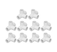 Conectores de instalación de tuberías de PVC, accesorios de codo de 4 vías, resistentes a golpes y duraderos, para muebles, tuberías de agua y juntas de invernadero, diámetro (Blanca)