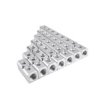 Conectores de línea de aire, Bloque colector de aluminio for lubricación centralizada, 1/2" y 1/4" BSP hembra, múltiples puertos y tamaños(12 Ways 14 Ports,30x30mm)