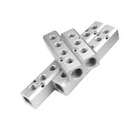 Conectores de línea de aire, Distribuidor de aire de lubricación centralizada 30x30 mm PT1/2-PT1/4 2-12 vías 25 mm/32 mm(10 Way (25mm))