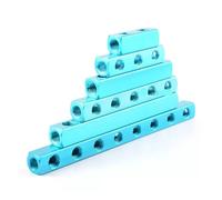 Conectores de línea de aire, Distribuidor de aire neumático de lubricación centralizada de aluminio de 1/4 y 1/2, 2-12 orificios, color azul(Al-04-10p)