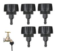 Conectores de línea de goteo de 5 piezas, accesorios de riego del sistema de goteo de plástico de 1/4 de pulgada para sistemas de riego de jardín, conectores de línea BlackDrip