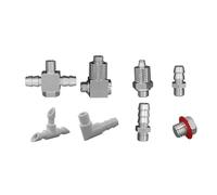 Conectores de montaje neumáticos de acero en T de plástico Convertible M5 de manguera de compresor de aire(NJS-3T)