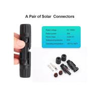 Conectores de Panel Solar 1000V 30A, Terminales de Cable PV A Prueba de Agua IP67 para Kit de Panel Solar de 2.5/4/6mm² (10 Juegos)