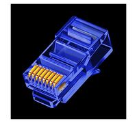 Conectores de paso RJ45 Cat6, colores surtidos, enchufe modular EZ a crimpado compatible con cable de red UTP trenzado o de so-lid (tamaño: 100 piezas, color: azul)